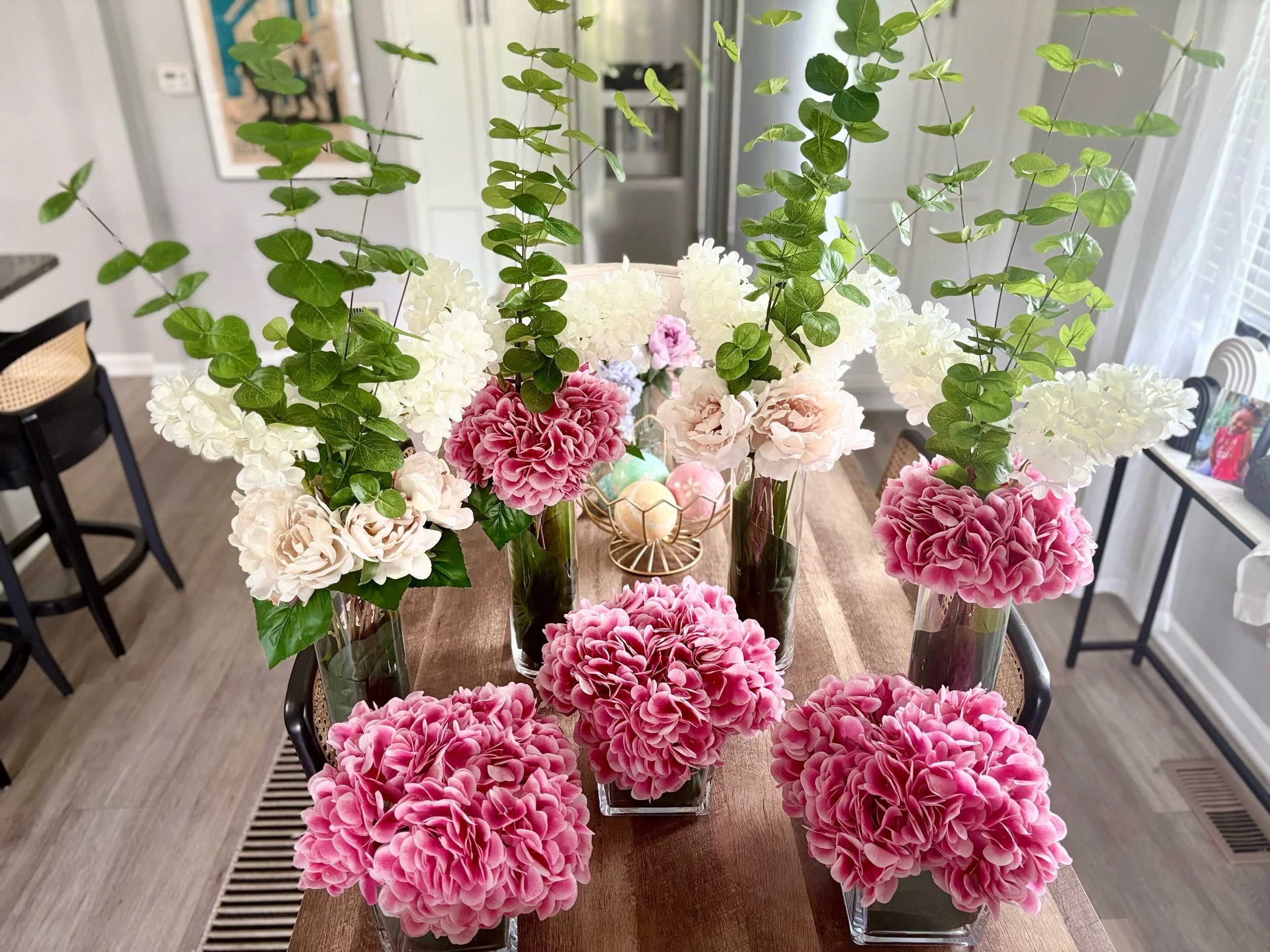 Floral Centerpieces with Silk Flowers