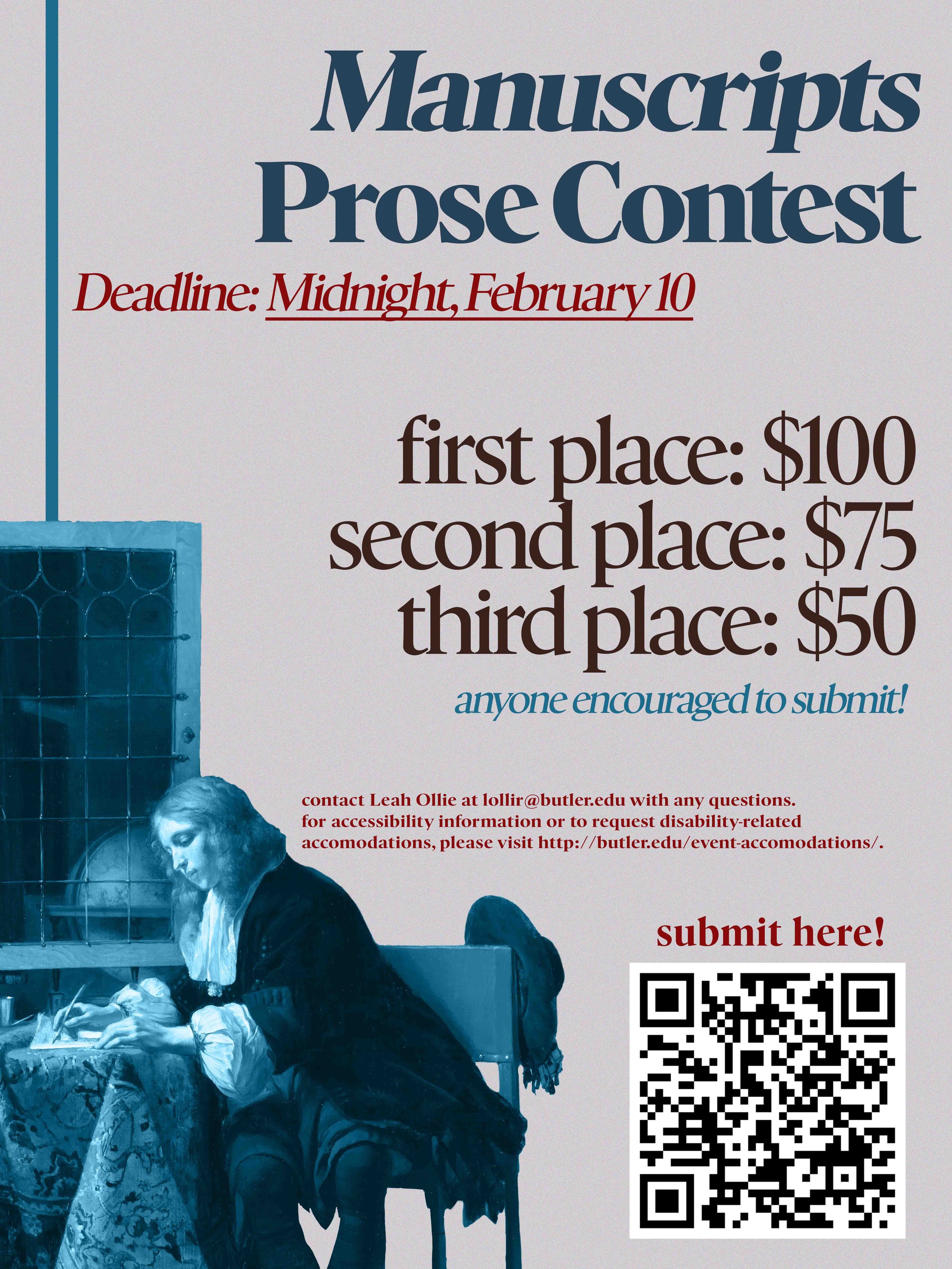 Manuscripts Prose Contest post