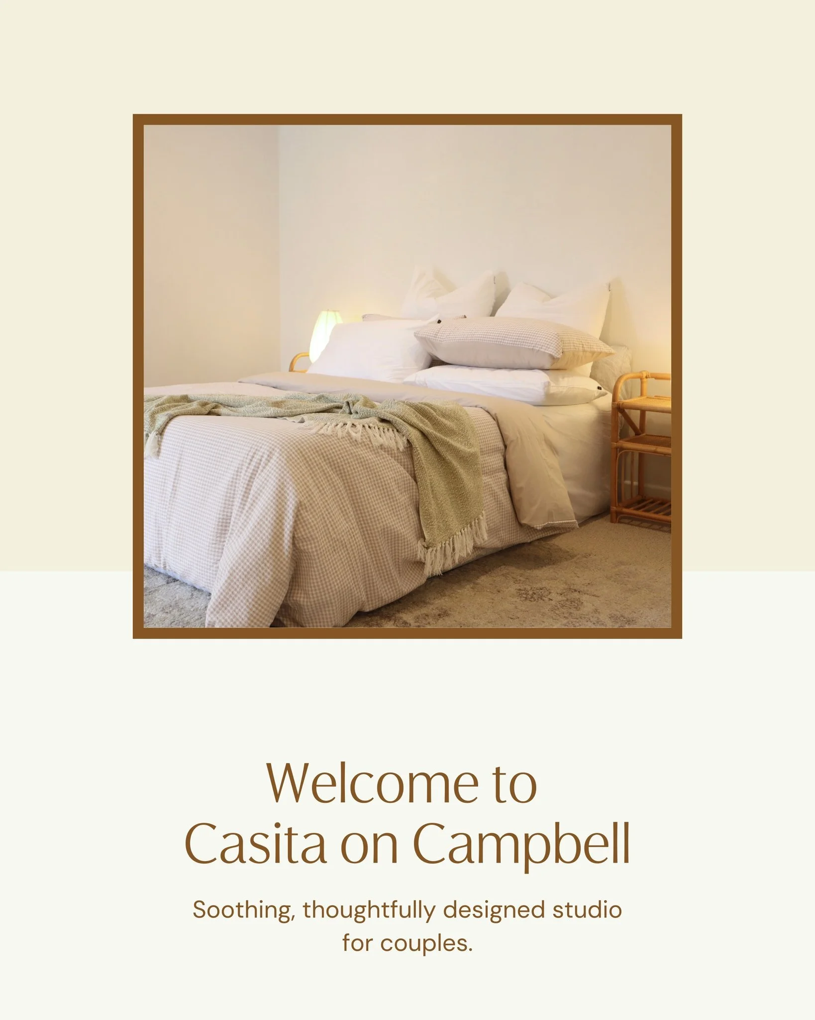 Introducing Casita on Campbell &ndash; your peaceful Mount Maunganui retreat, thoughtfully designed for couples seeking calm. This studio offers gentle coastal comfort, a plush queen bed, and a soothing space to unwind after exploring the beach, caf&