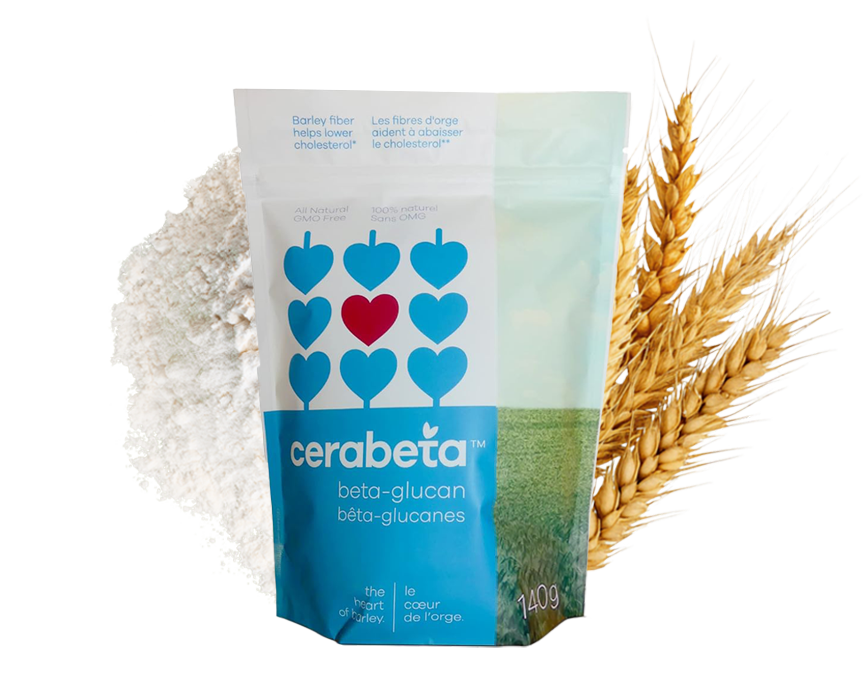 Bag of Cerabeta barley beta-glucan with barley and powder