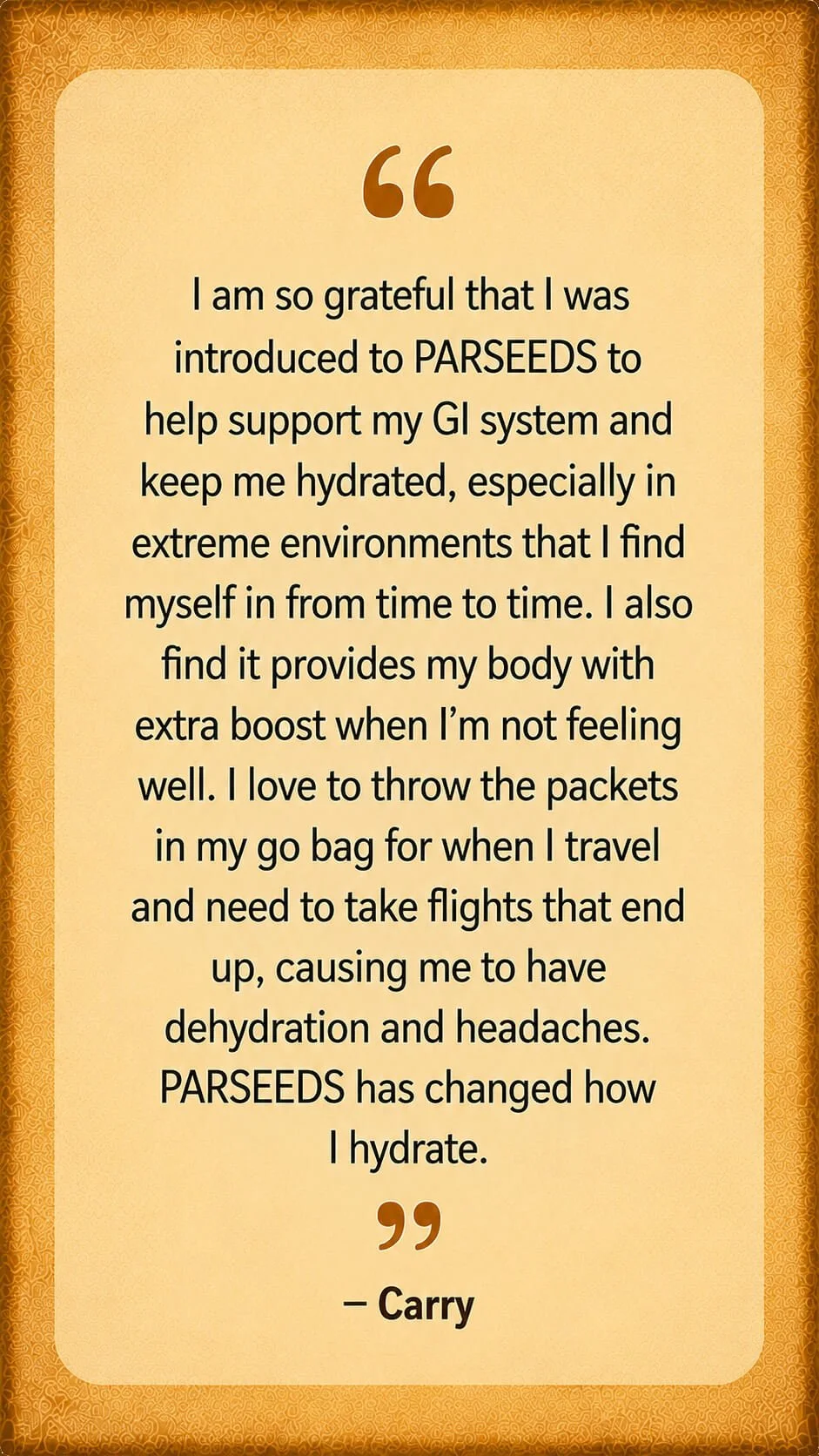 PARSEEDS review from Carry