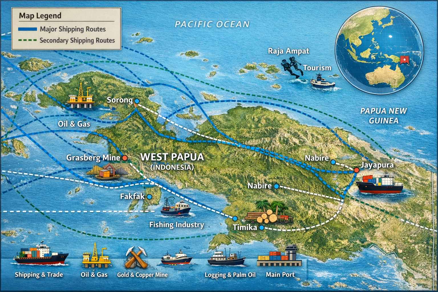 Kajian Jalur Logistik Maritim Tanah Papua