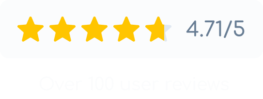 Customer review summary showing 4.71 out of 5 stars based on over 100 user reviews.