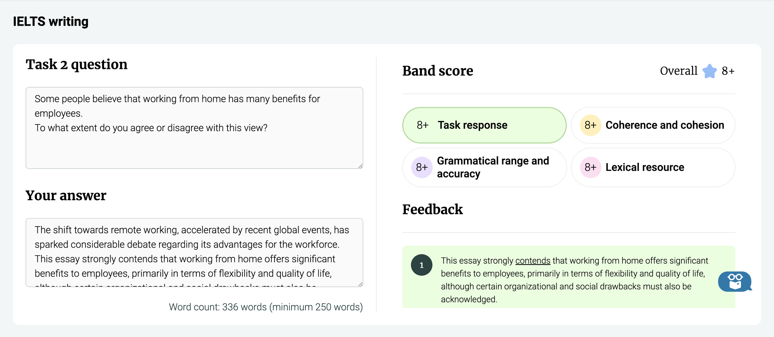 Personalised feedback for IELTS writing essays
