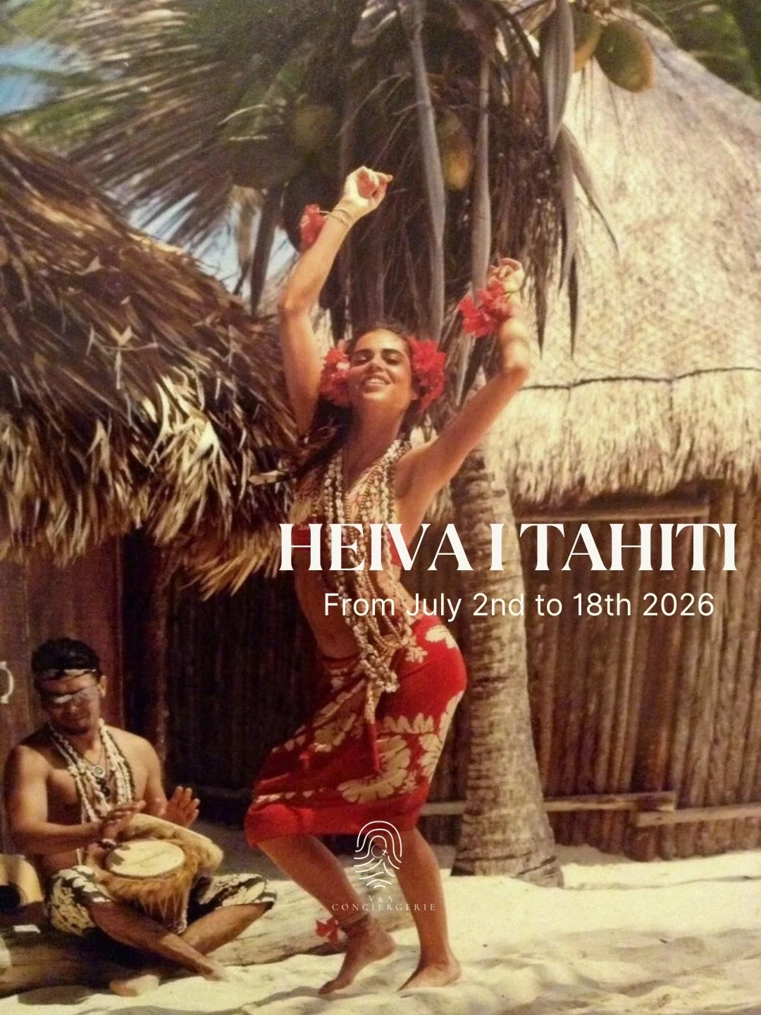 Each July in Papeete, the air changes.
Dance and chant rise together, not to entertain, but to transmit.

Months of rehearsals, often late at night.
Costumes handcrafted from natural fibers.
The intensity in the eyes of performers representing their 