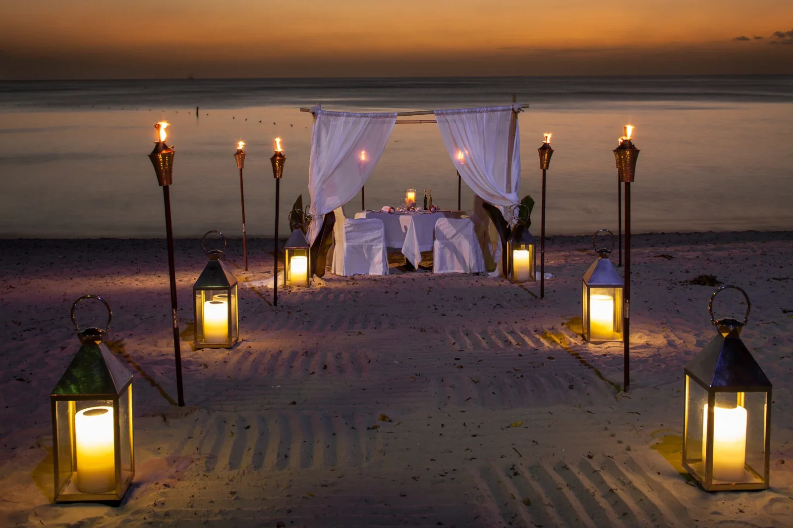 SandyLane Barbados dinner on the beach