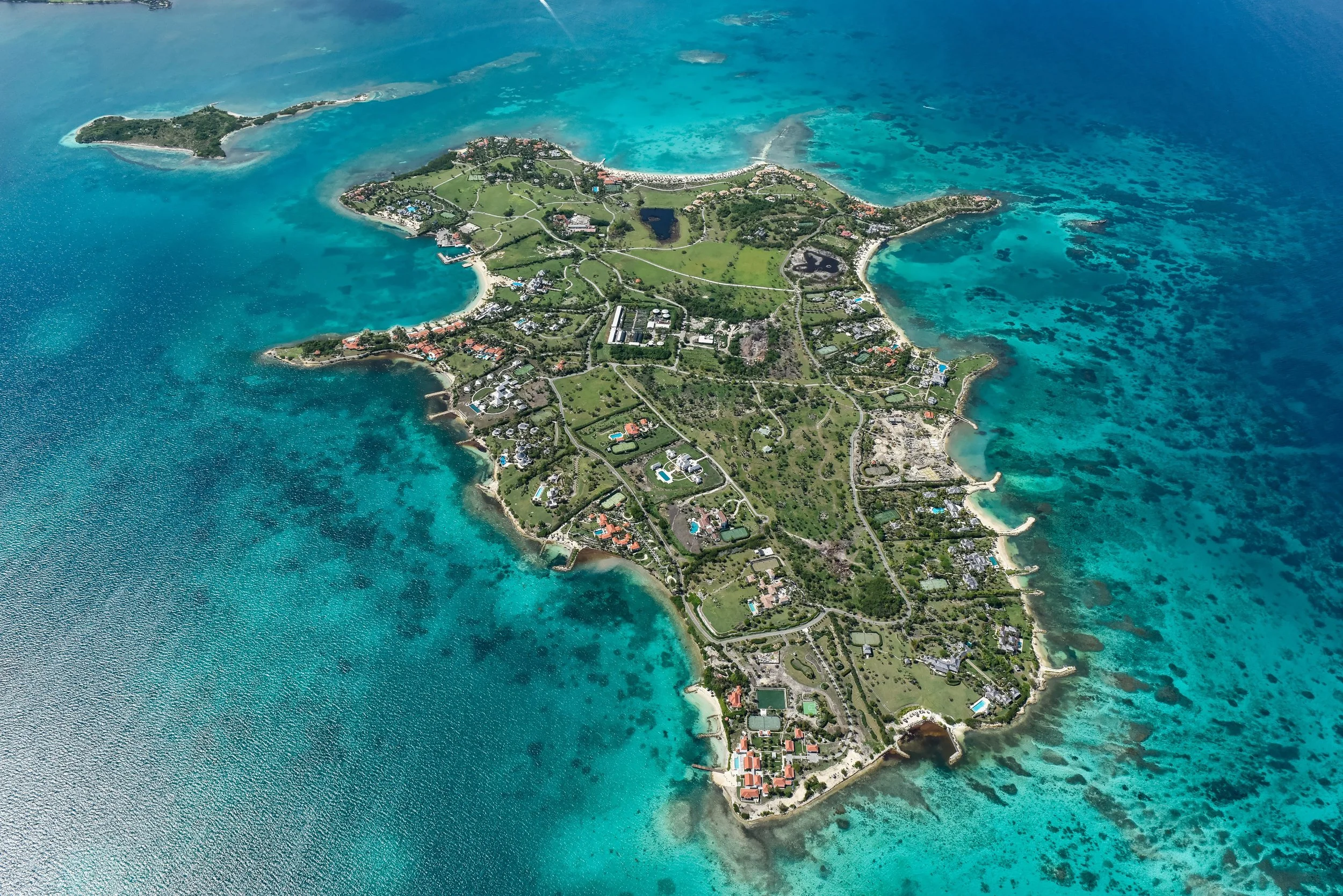 Jumby bay antigua aerial view