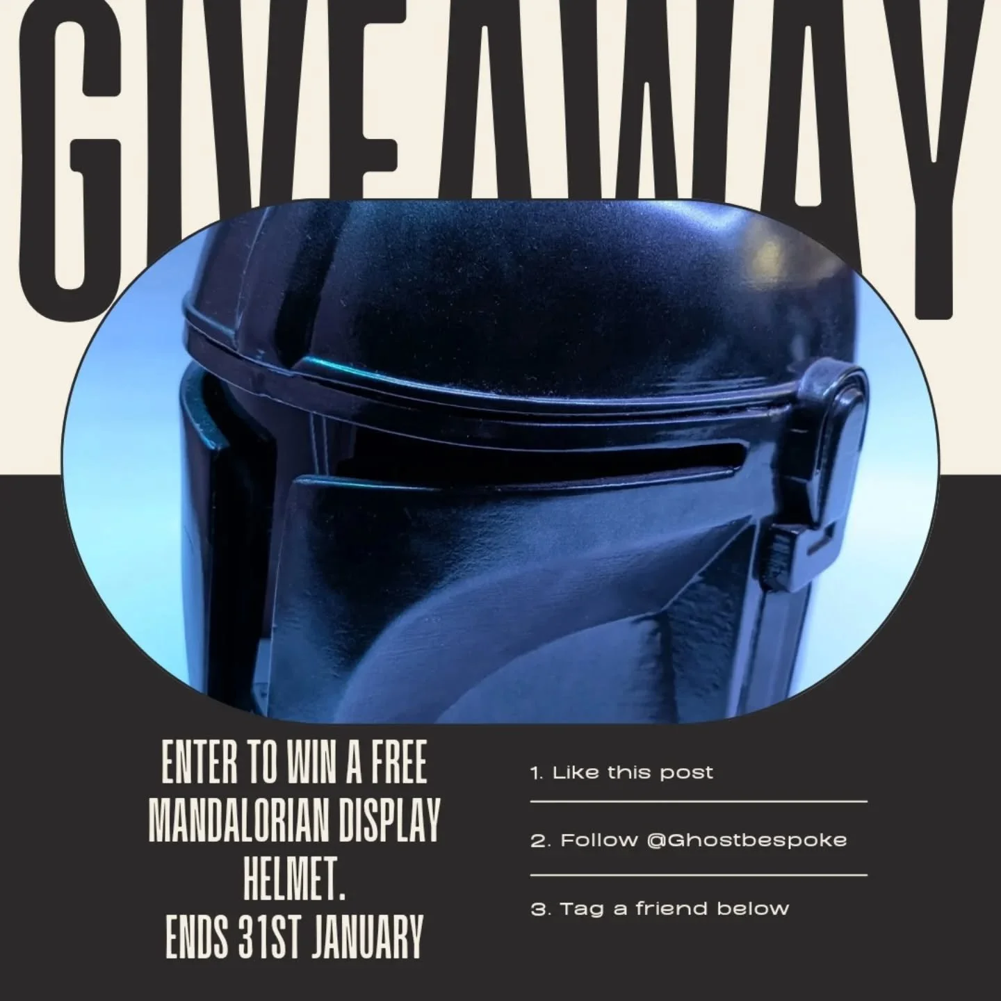 GIVEAWAY STARTS NOW!
Ends 31st of January.

TO ENTER

1.Like this post.
2. Follow me @ghostbespoke 
3.Tag a friend.

UK Only.

Good luck!!

#giveaway #starwars #mandlorian #instagood #3dprinting #display #cosplay #party #dressup #manchester #smallbus