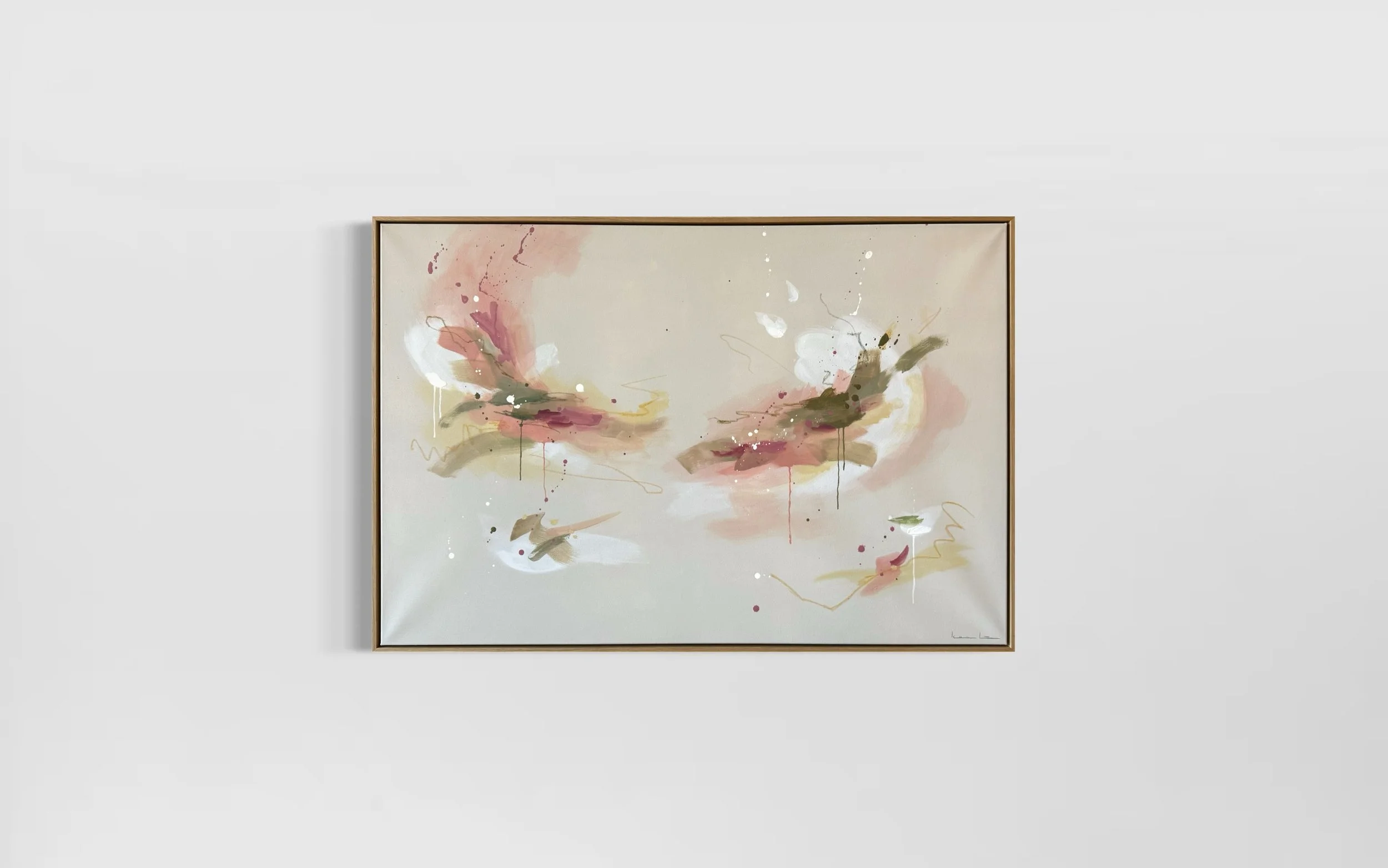 Light Cashmere x Sage Green III, Acryl u Ölpastellkreide auf Leinwand, 84x 124x 4cm, 2026