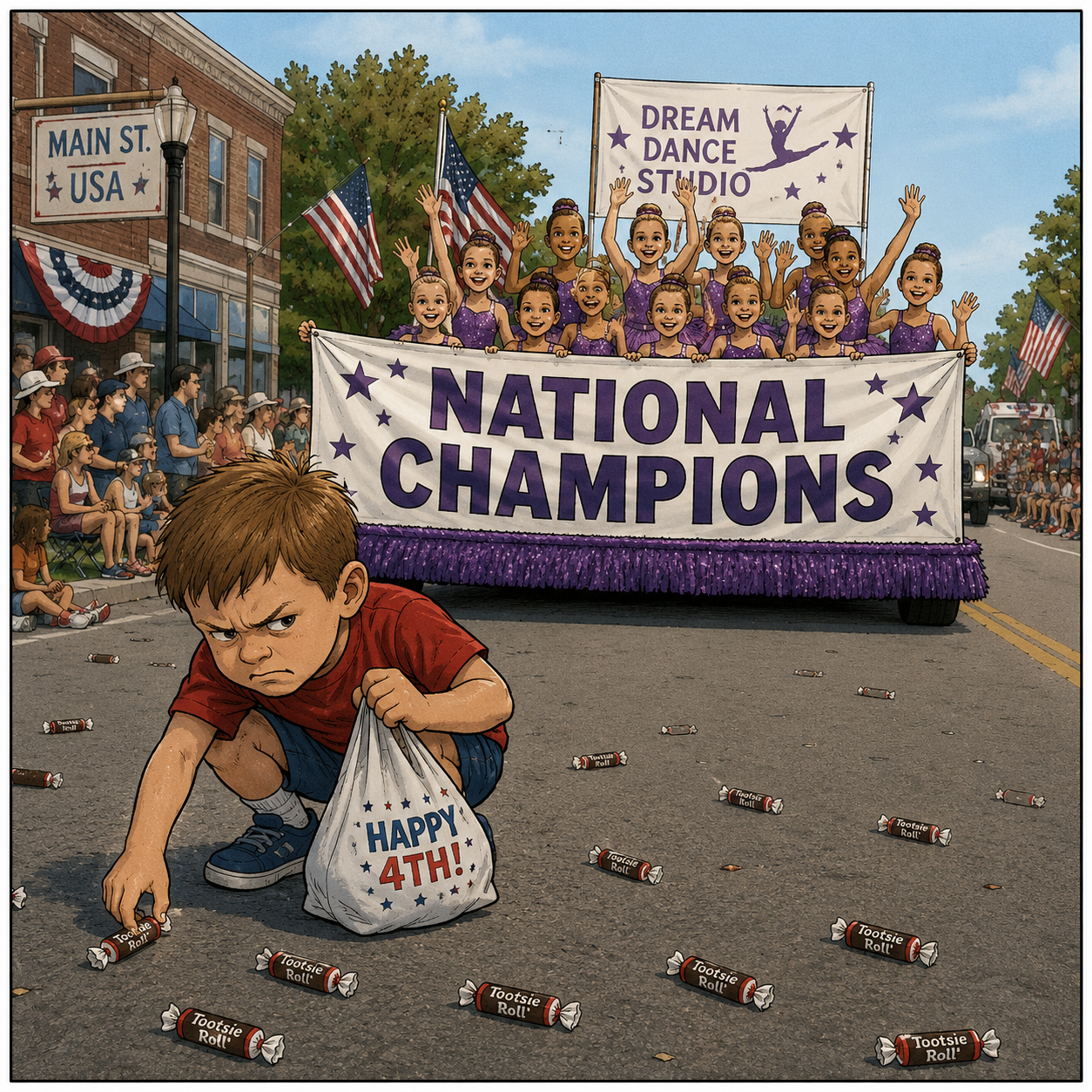 4TH OF JULY PARADE RANT: TOOTSIE ROLLS SUCK, AND HOW IS EVERY DANCE STUDIO A NATIONAL CHAMPION?