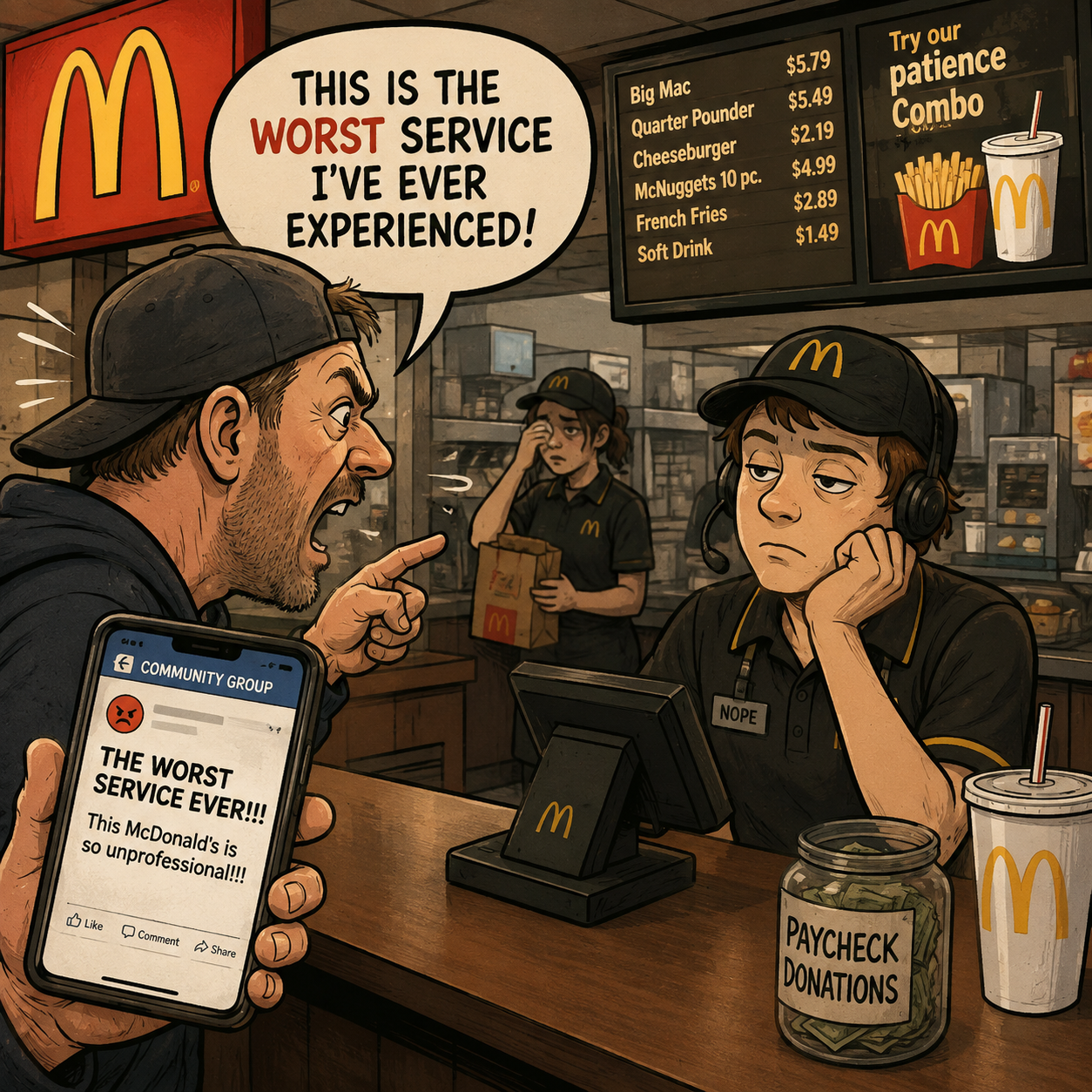 PLEASE STOP EXPECTING FIVE-STAR SERVICE FROM MCDONALD'S