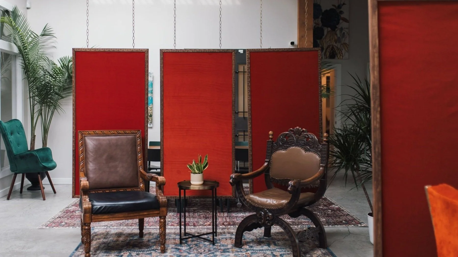 Two vintage antique chair for filming content, including photography, videography.