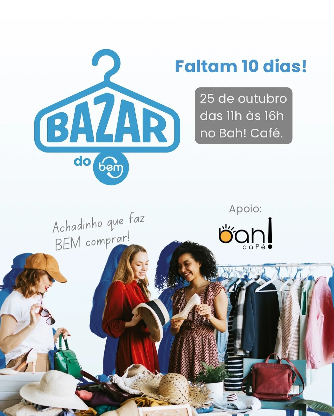 T&aacute; chegando o Bazar do BEM! 💛

Em 10 dias a gente se encontra pra garimpar, tomar um caf&eacute; gostoso e apoiar as a&ccedil;&otilde;es que mant&ecirc;m o BEM crescendo.

📍25 de outubro | 11h&ndash;16h | no @bahcafemtl