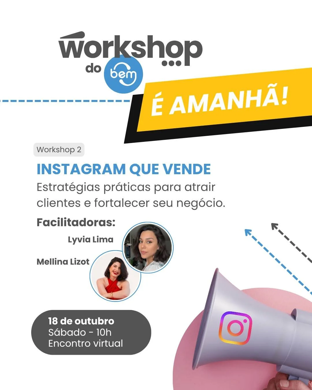 🚨 &Eacute; amanh&atilde;! 🚨
Ainda d&aacute; tempo de garantir sua vaga no nosso workshop gratuito &ldquo;Instagram que Vende&rdquo;! 📲✨

Um encontro pr&aacute;tico e inspirador para mulheres brasileiras em Montreal que querem usar o Instagram de f