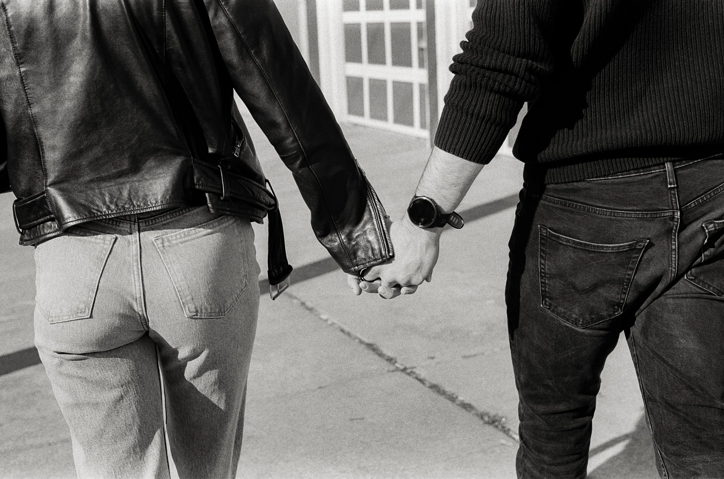 couples engagement session in San Francisco city on film
