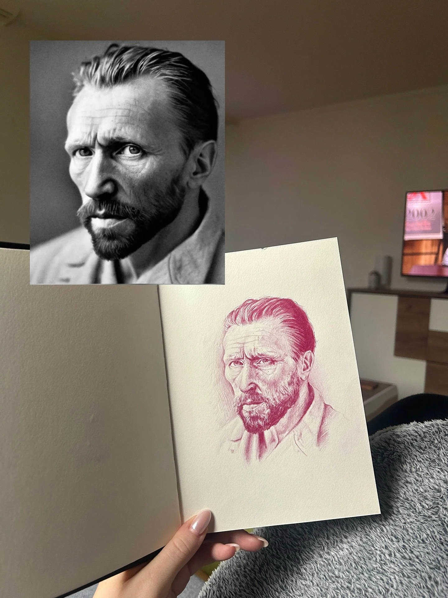 Here&rsquo;s a small study inspired by Van Gogh. 
Lately, I&rsquo;ve been trying to bring more structure and looseness into my portraits. It didn&rsquo;t turn out quite the way I wanted it&rsquo;s still a bit too precise and perfectionistic but I sti