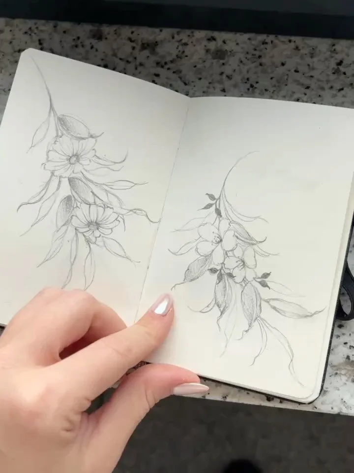 Lately I&rsquo;ve been trying to get better at floral tattoo designs, so there&rsquo;s been a lot of practice going on. 🌸

Somehow, it just feels so much better to draw them on paper instead of digitally. I can get into the flow much more easily and