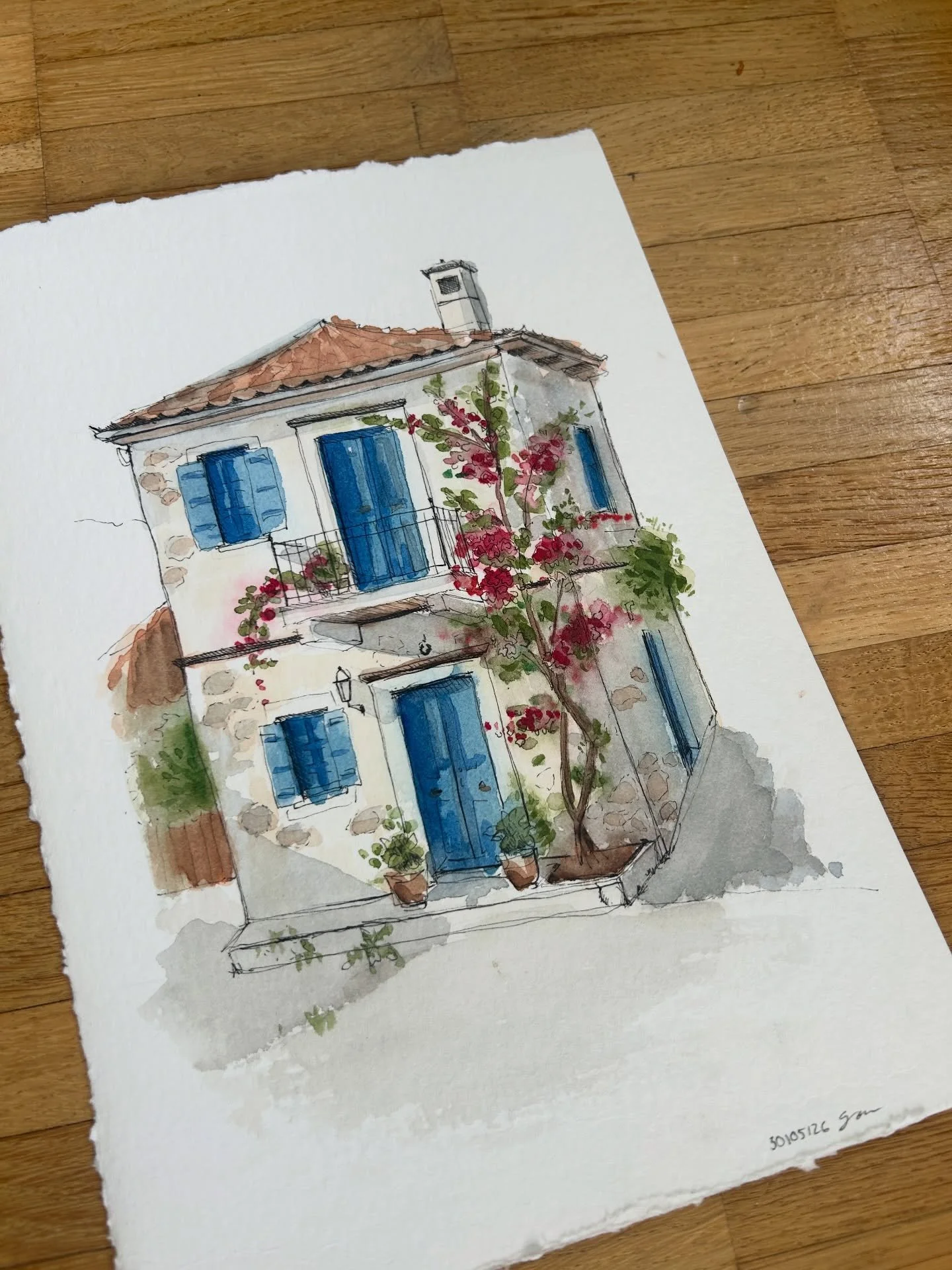 A watercolor architectural study done at home. I wanted to focus on capturing the character of the building while practicing light, shadows, and perspective. Studies like this are a great way to slow down, observe details, and experiment with differe