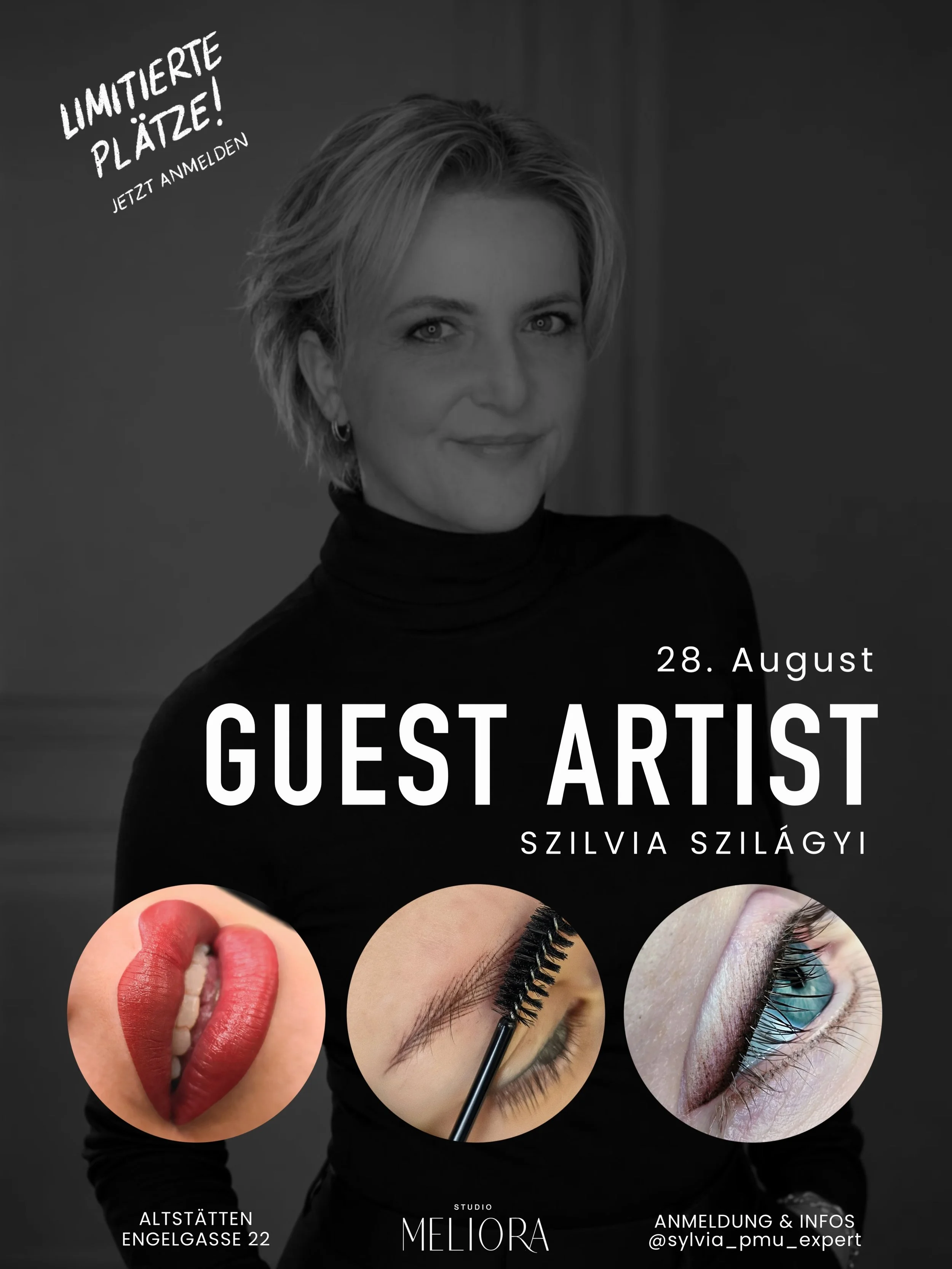 ✨ Guest Artist im Studio Meliora ✨

Am 28. August 2026 begr&uuml;&szlig;en wir Szilvia Szilagyi im Studio Meliora!

@sylvia_pmu_expert 

Szilvia ist Master Permanent Make-up Artist und bringt &uuml;ber 10 Jahre Erfahrung mit. Mit ihrer Pr&auml;zision