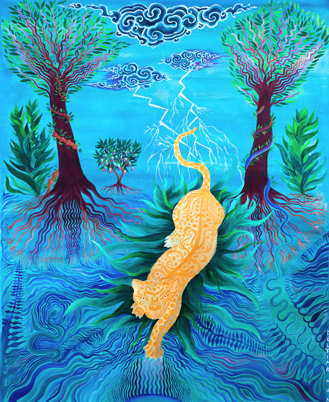 Jaguar / Delfina Mun / 111x90 cm / acrylic on canvas / Sold