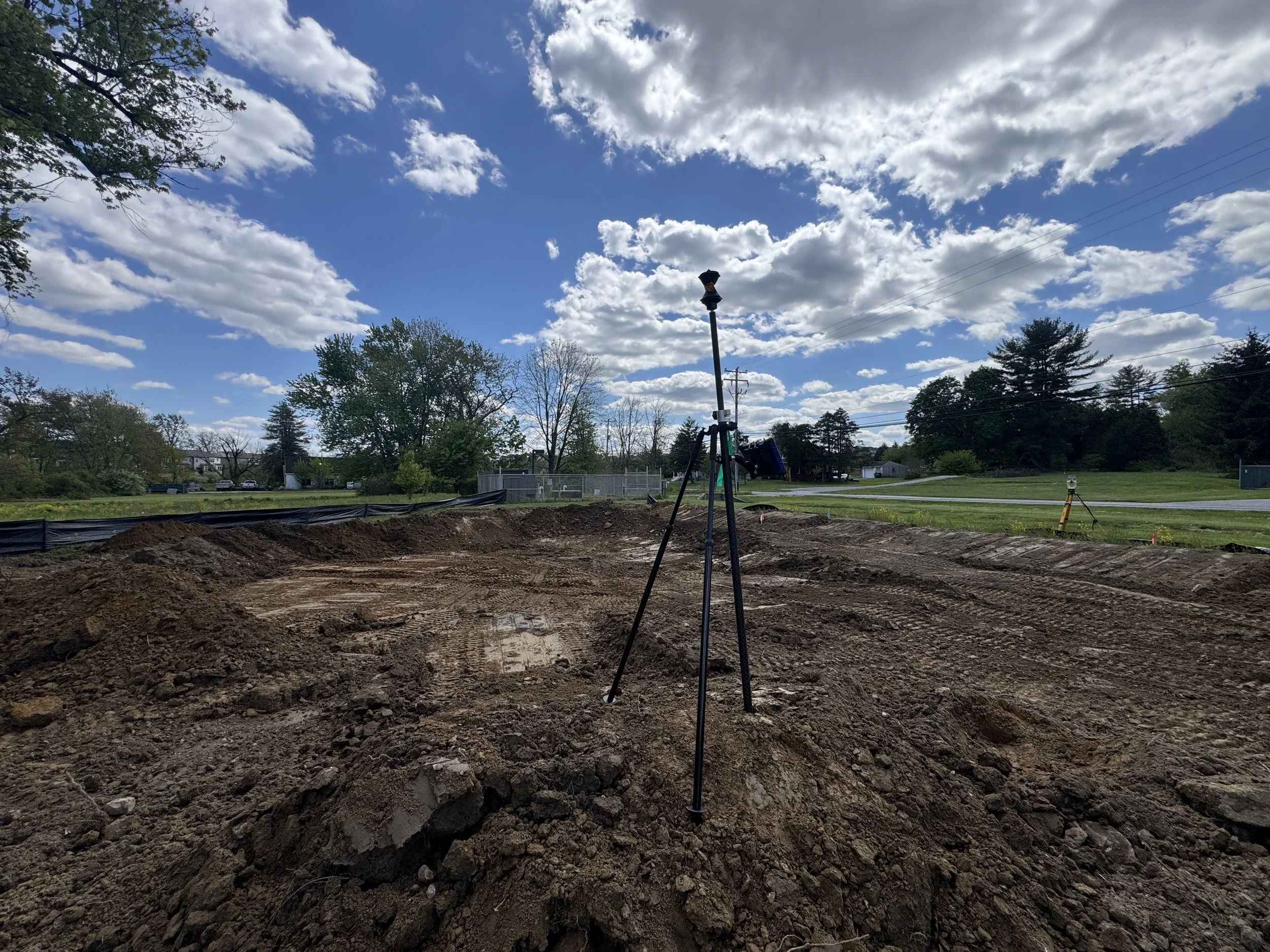 Silt fence and erosion controls on an active construction site