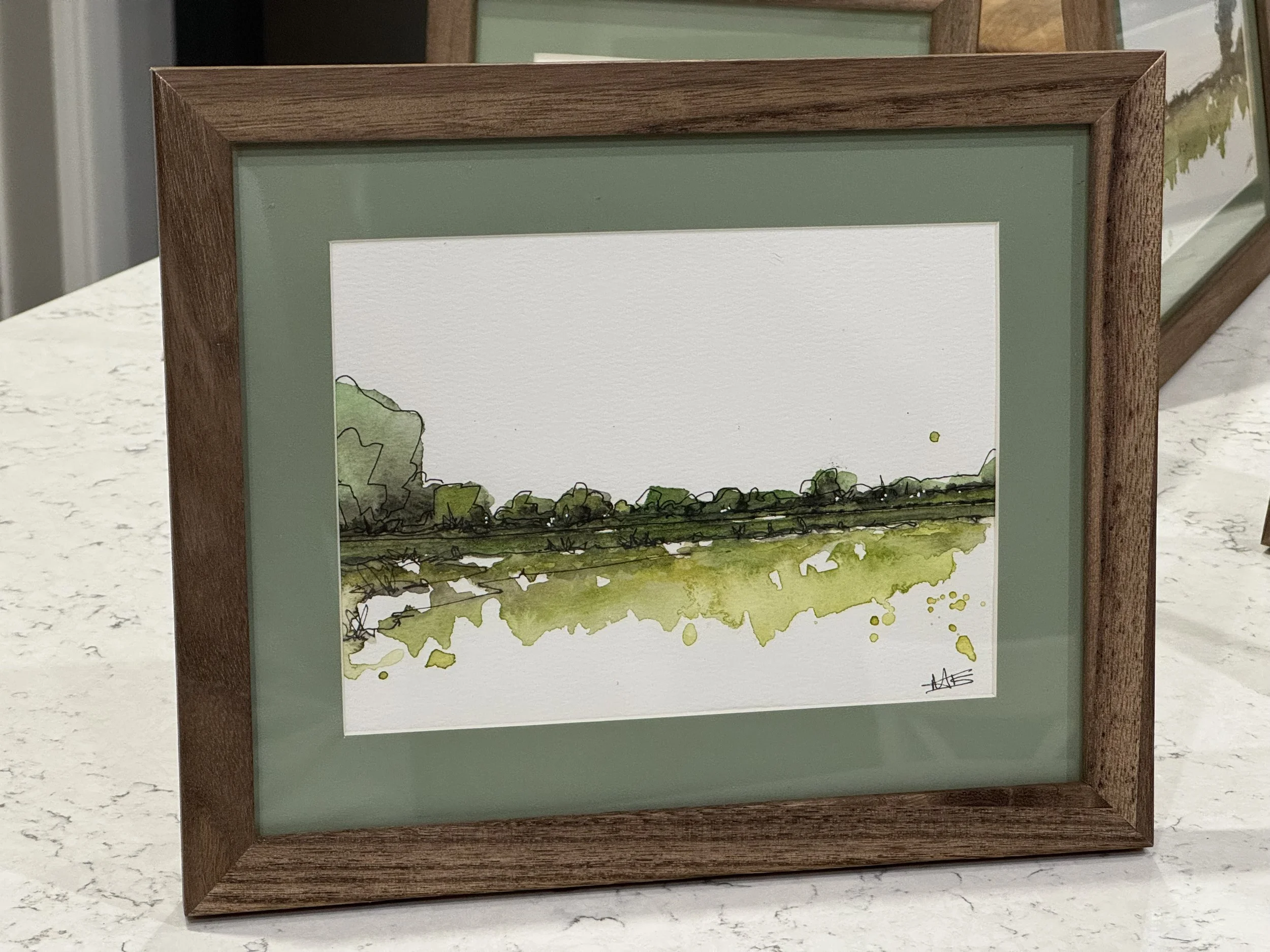 Green Horizon - ORIGINAL - FRAMED