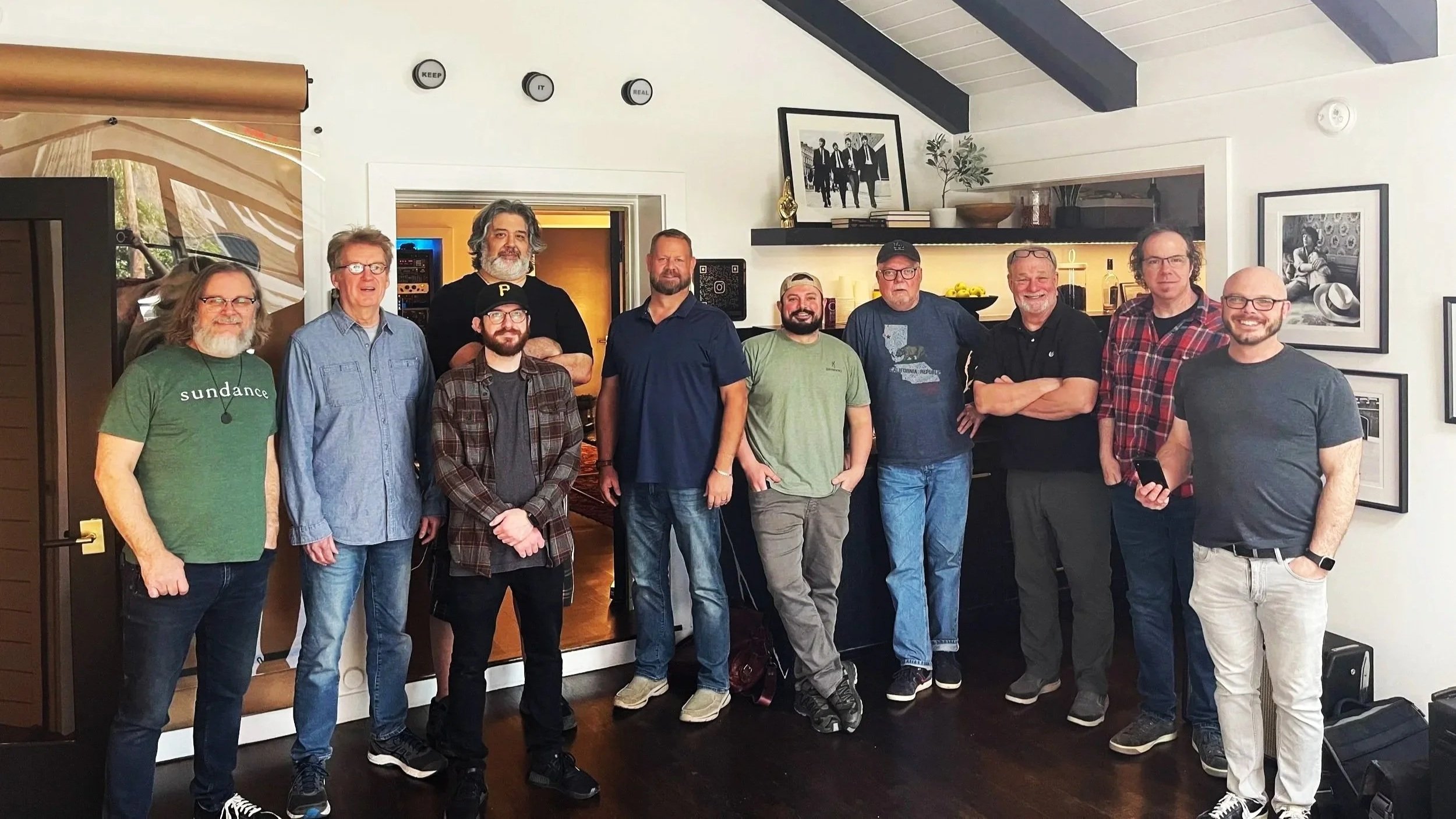 Century Music Group’s Nashville record production team with experienced musicians, producers, and engineers after a professional recording session.