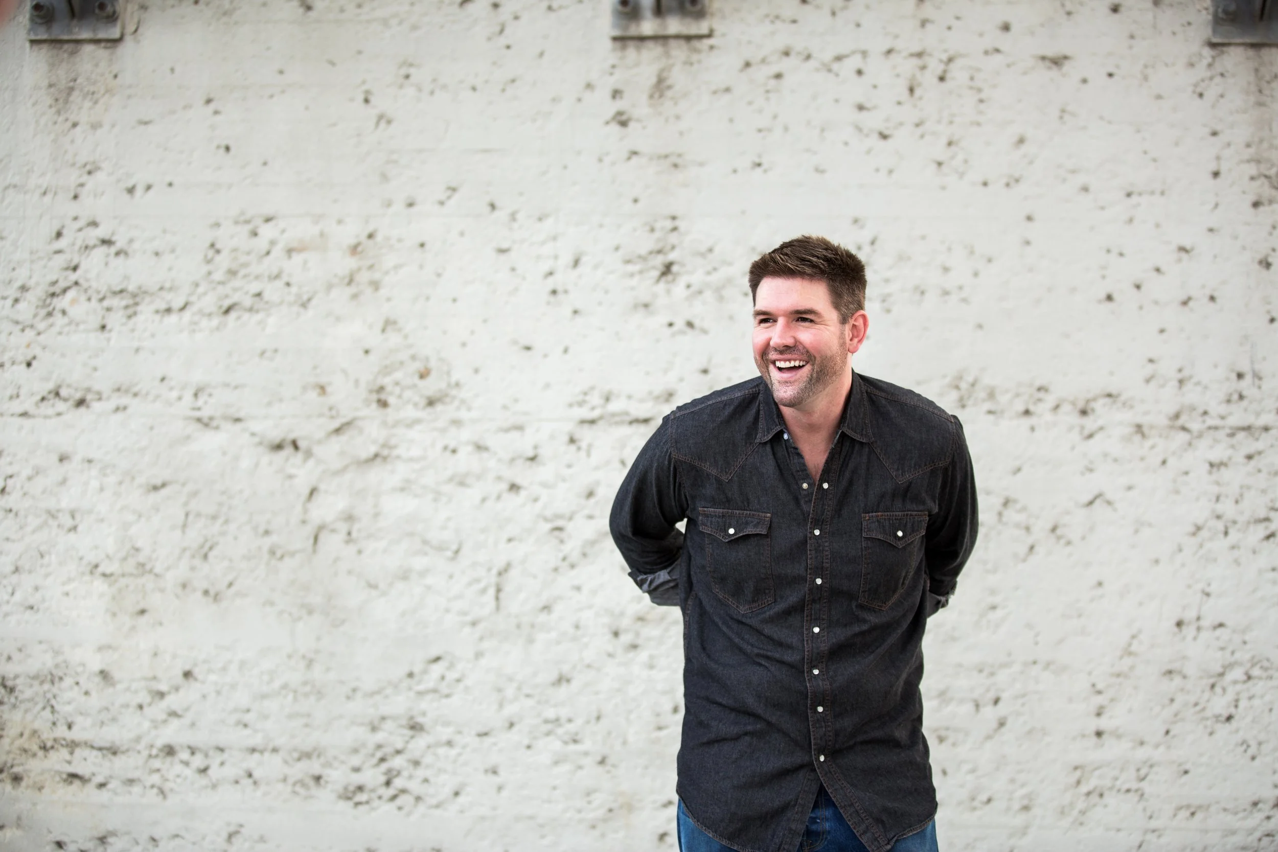 Outdoor portrait photography of a male recording artist in Nashville