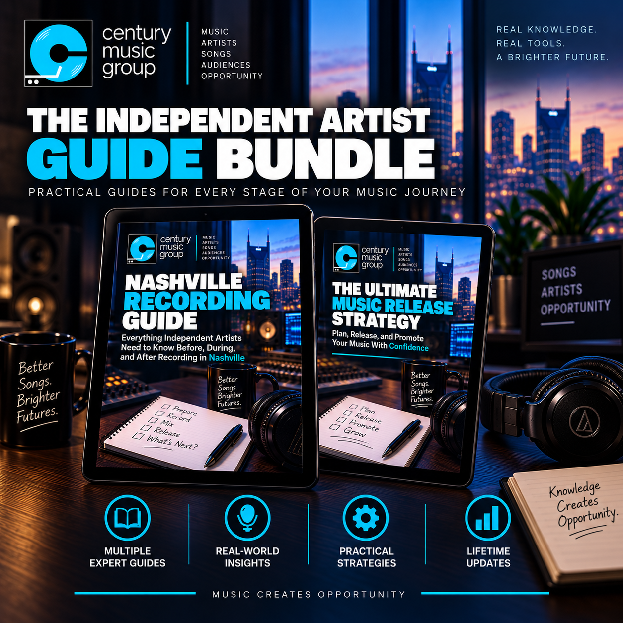 Independent Artist Guide Bundle from Century Music Group featuring the Nashville Recording Guide and Ultimate Music Release Strategy