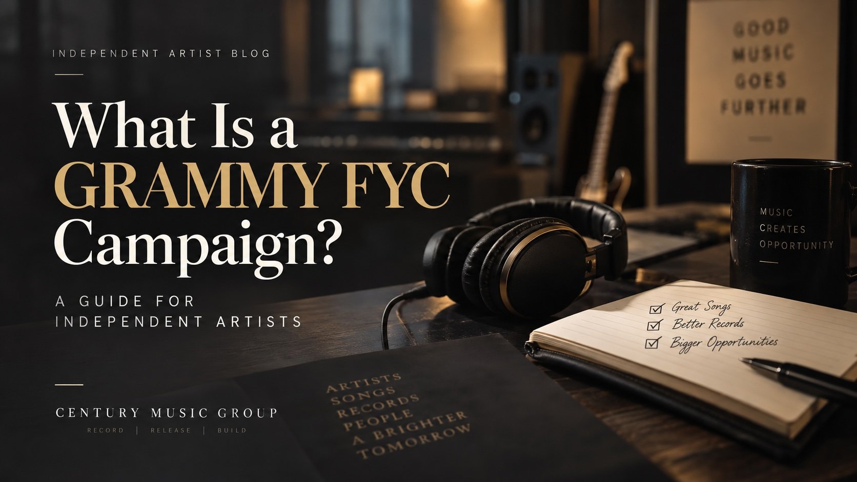 GRAMMY FYC campaign guide for independent artists from Century Music Group