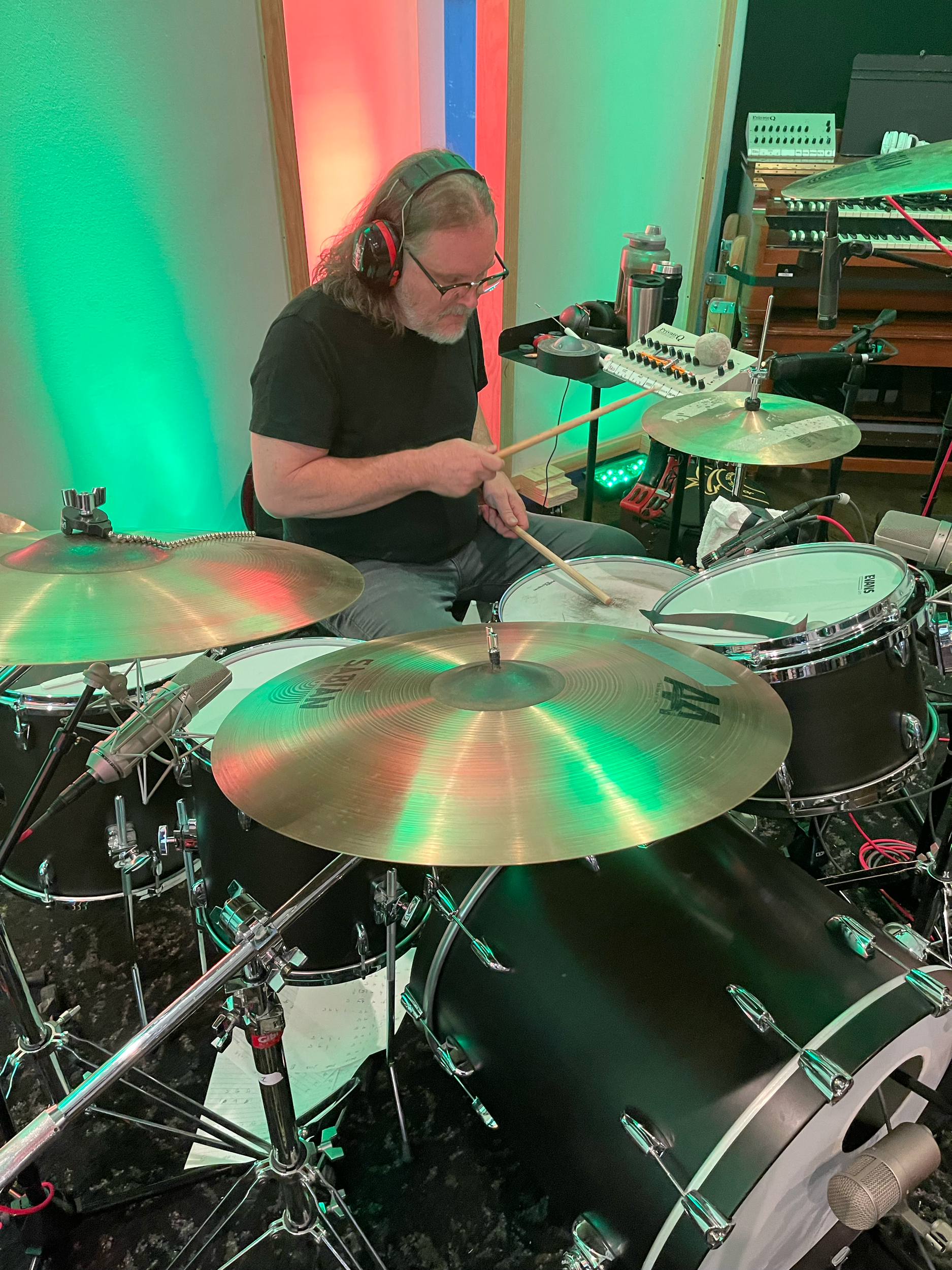 Nashville session drummer recording in studio session