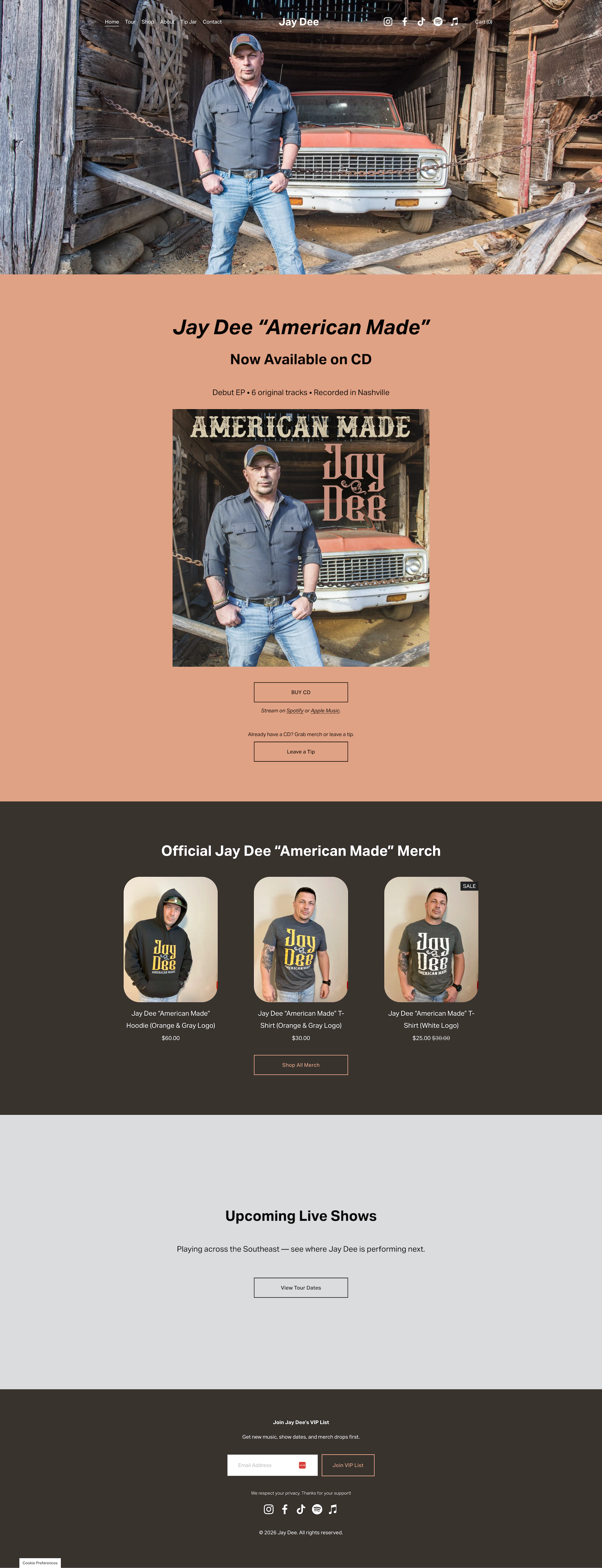 Website design for recording artist Jay Dee by Century Music Group