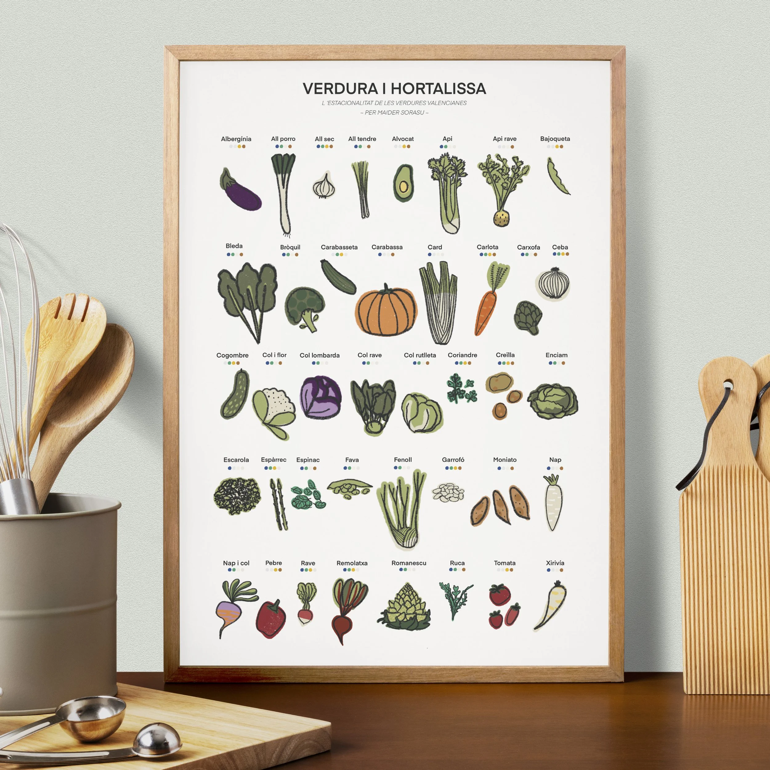 Calendario ilustrado de verduras y hortalizas