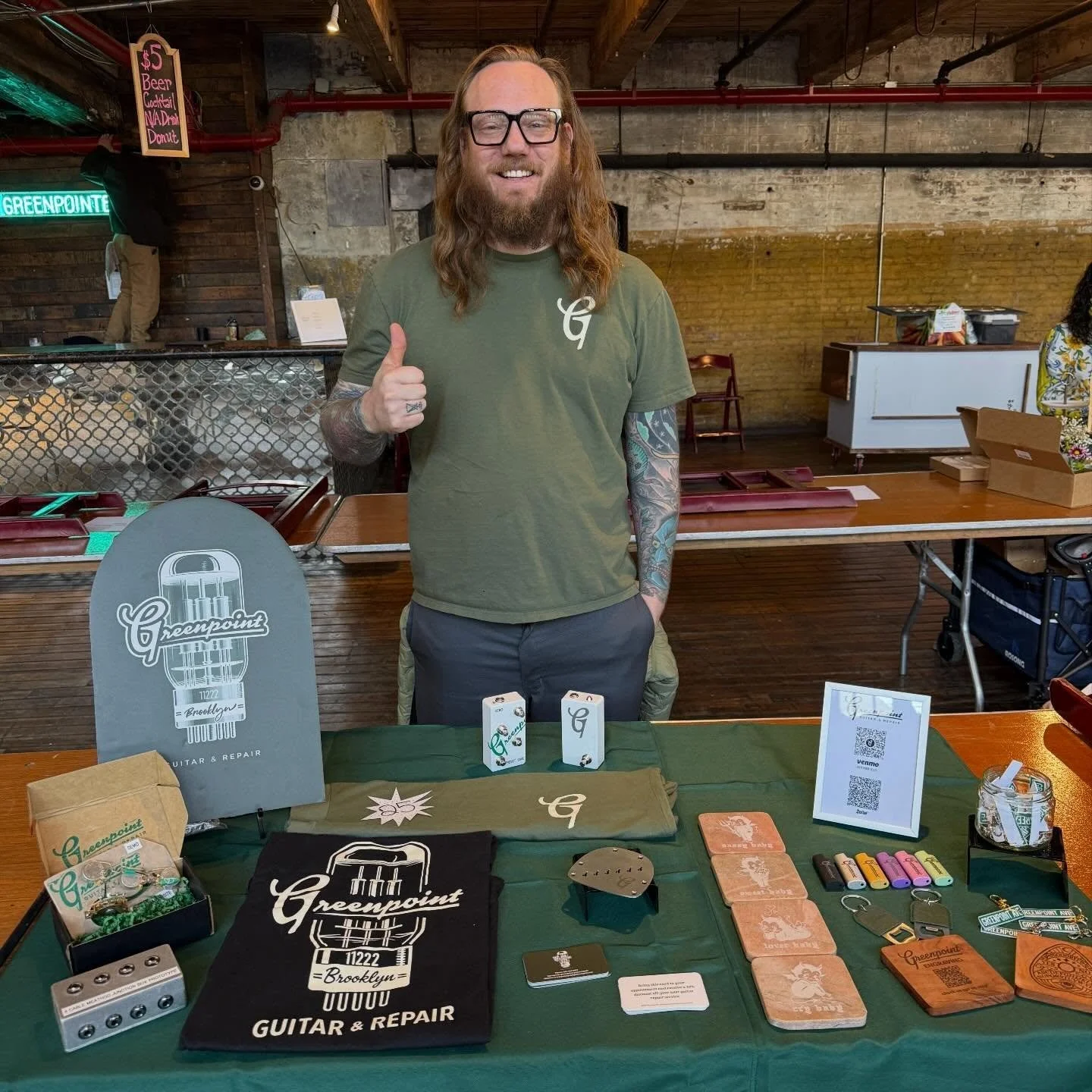 Setup for the @greenpointers Spring Market, come say hi and get a 10% off coupon for your next repair 🤙🏻