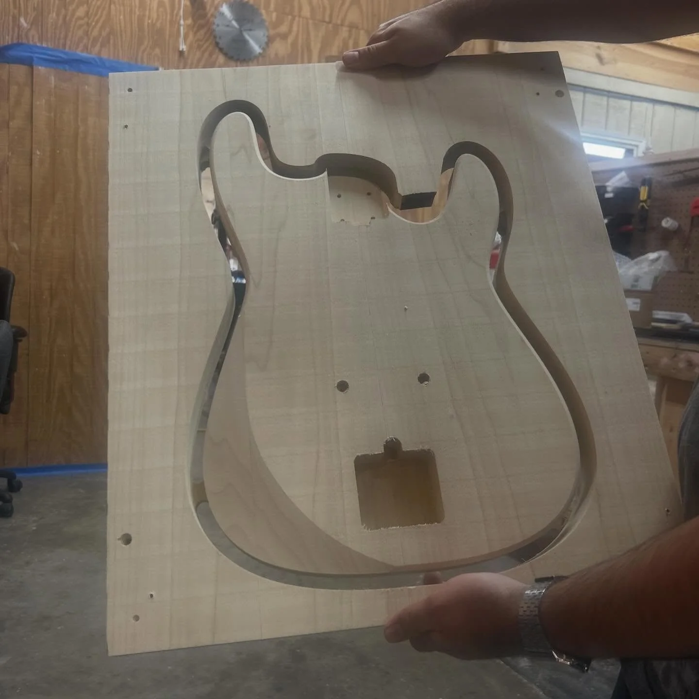 The first Greenpoint Guitars body has officially been cut out. I&rsquo;ll be keeping you in the loop over the next few months throughout the process! This first fully USA built model will be available in both mahogany and ash bodies, roasted maple ne