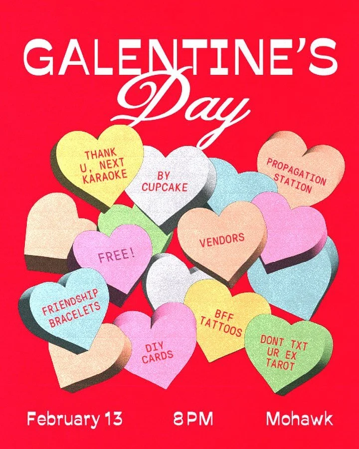 I&rsquo;ll be vending at Mohawk this Thursday for Galentines! It&rsquo;s a free event with karaoke, friendship bracelet making and more 🥰 I&rsquo;m stocking up on shrimp hearts, goats and dancing rats so there&rsquo;s something for every friend grou