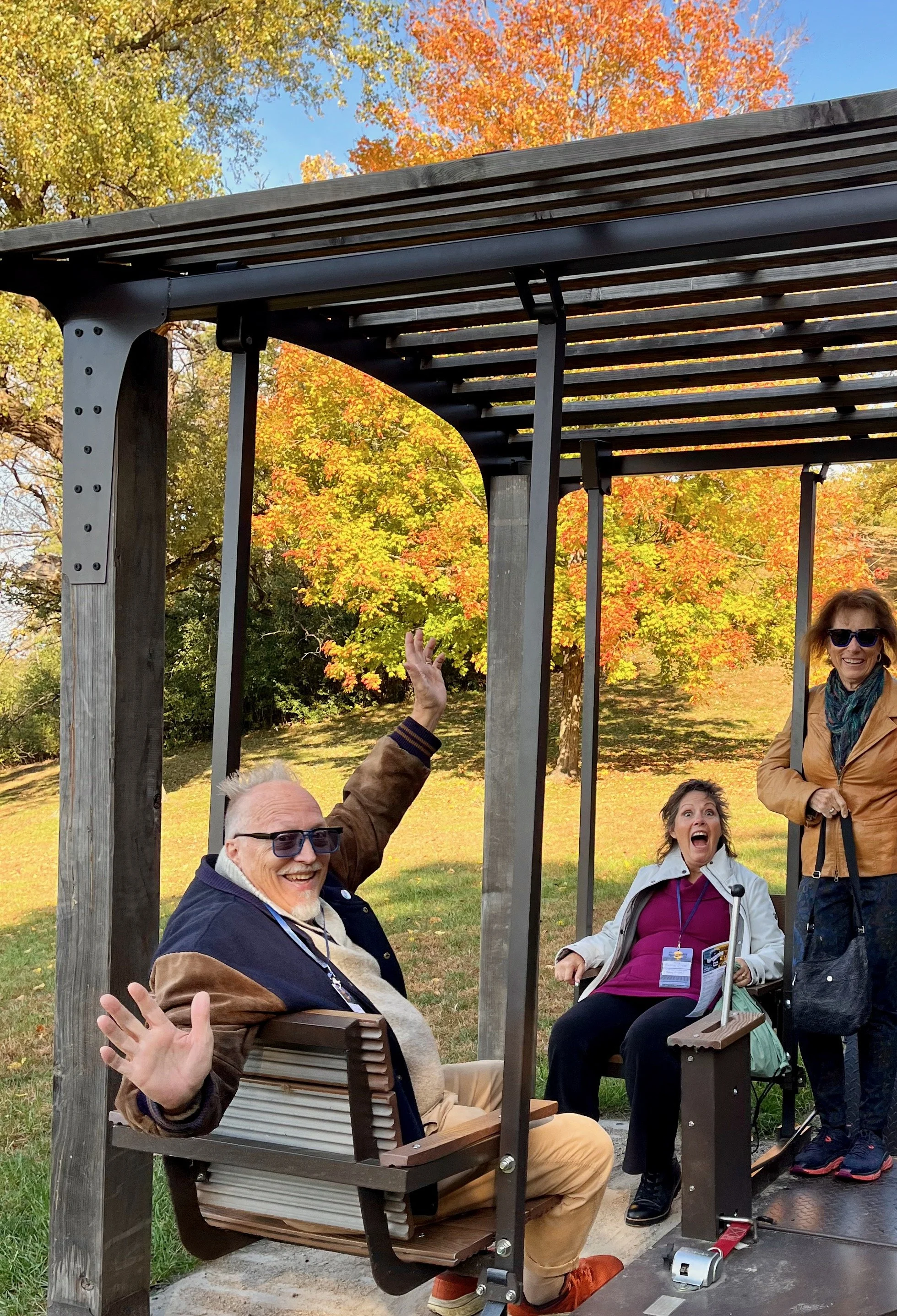 Enoying the Fall colors in MN for Terry’s 50th school reunion - where his mentor/professor told him how they’d fallen in love with a Moroccan couple he met on the bus! There is a Moroccan theme going on