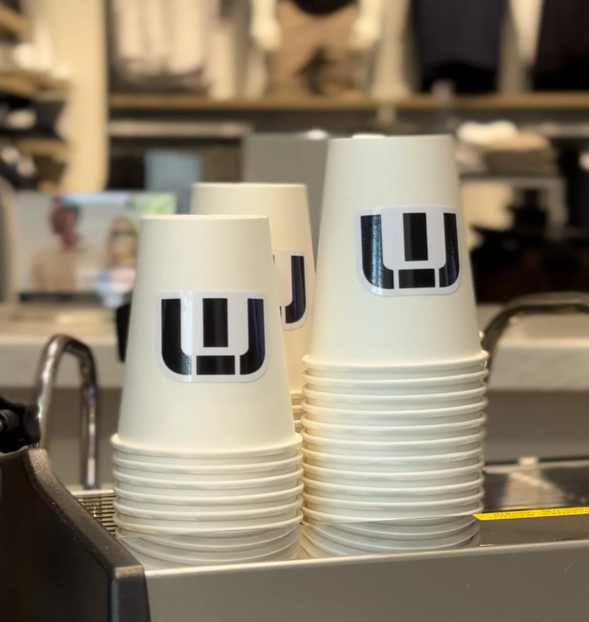 Custom branded coffee cups and mobile espresso bar for retail and brand activations in Austin, Texas