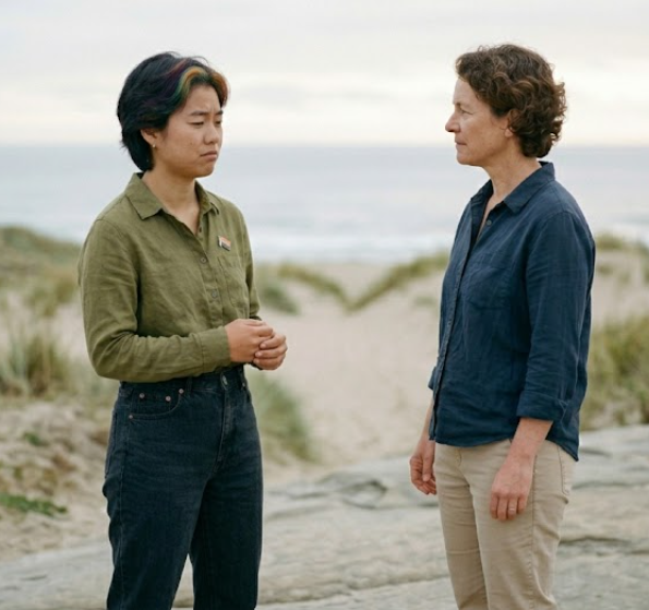 Two people holding space for different emotions while maintaining a respectful connection