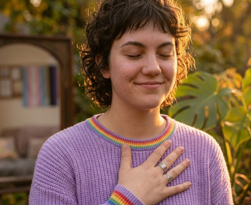 Person reconnecting with themselves while building emotional trust and confidence in relationships
