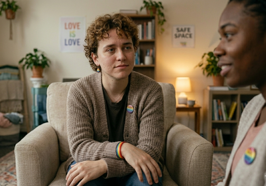 Therapy session helping a person build boundaries and reduce people pleasing patterns