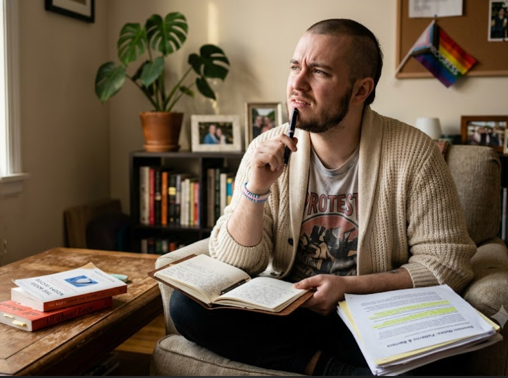 Person reflecting on relationship patterns while feeling stuck despite self-awareness