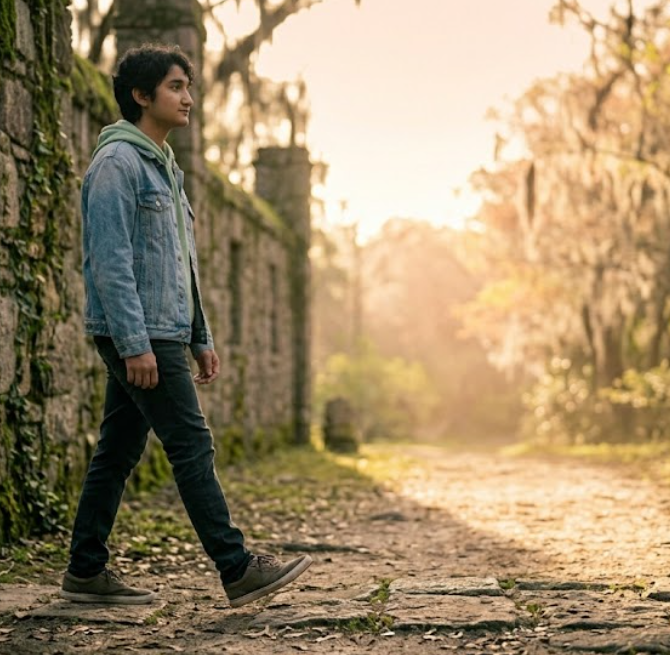 Person taking small steps forward representing building self trust through boundary setting