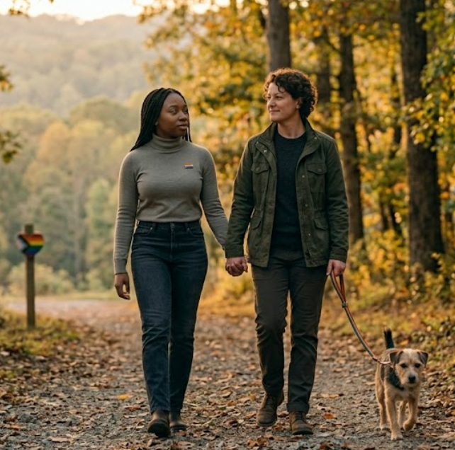 Two people experiencing emotional safety, comfort, and connection in a secure relationship