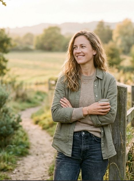 Woman standing outdoors looking calm and grounded, representing relief from overthinking and anxiety in relationships