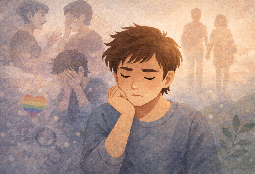 Person reflecting on past experiences shaping current relationship anxiety and self-trust