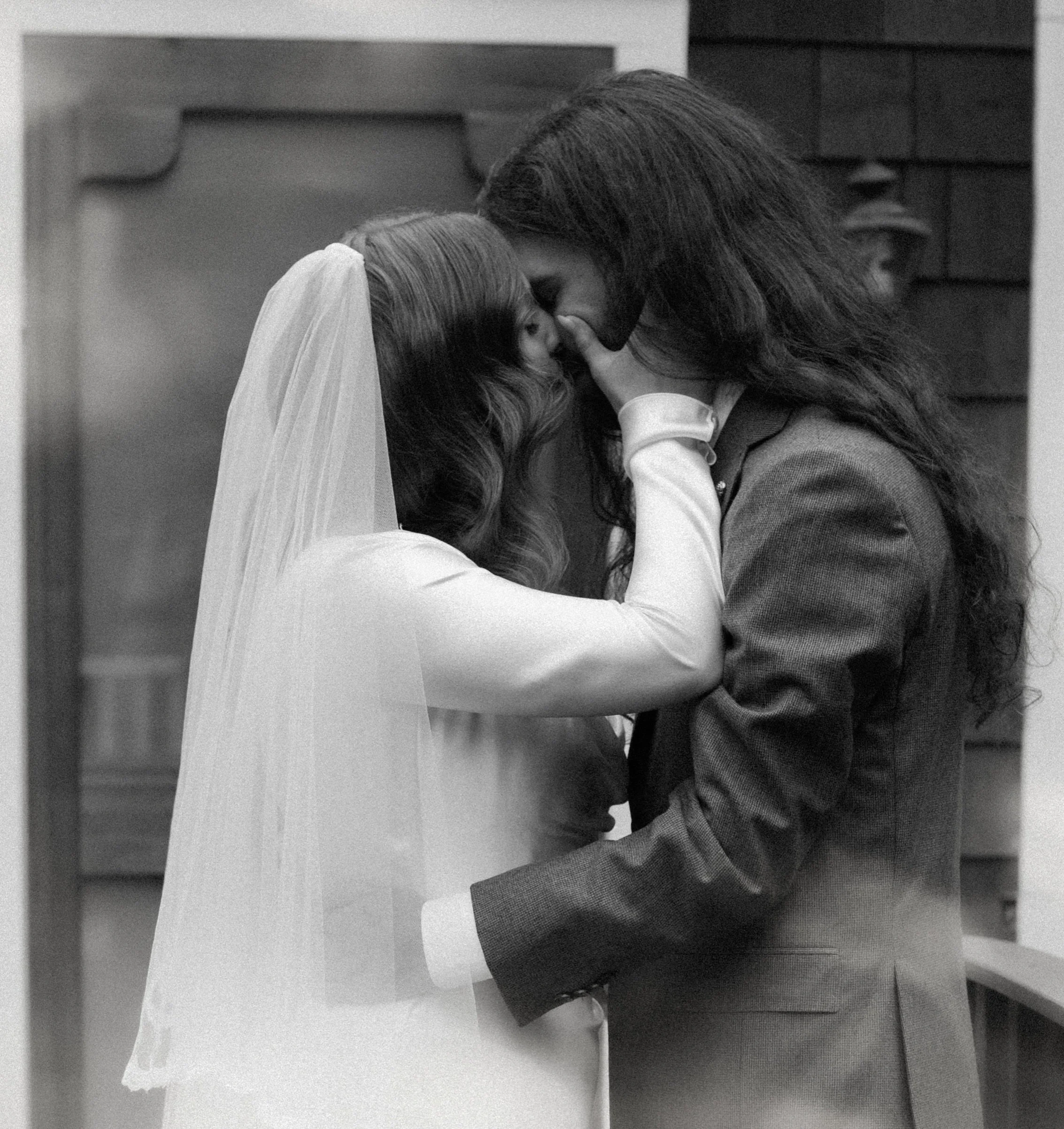 Some of the sweetest B+W moody moments from Audrey + Sean&rsquo;s intimate fall wedding on Bainbridge Island. Obsessed with getting to work with the light + her stunning blusher!!