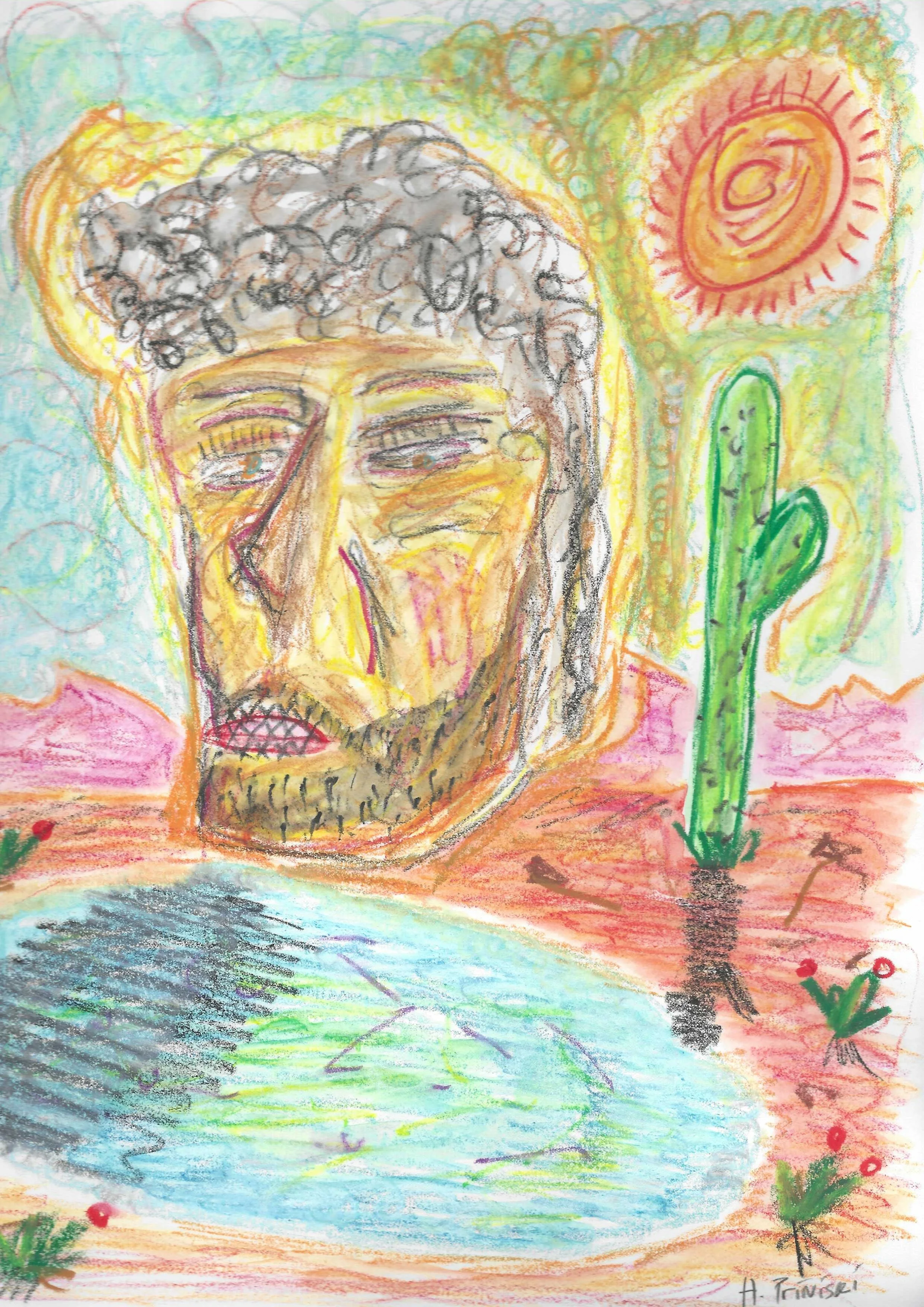 New Sage appears above a desert lake