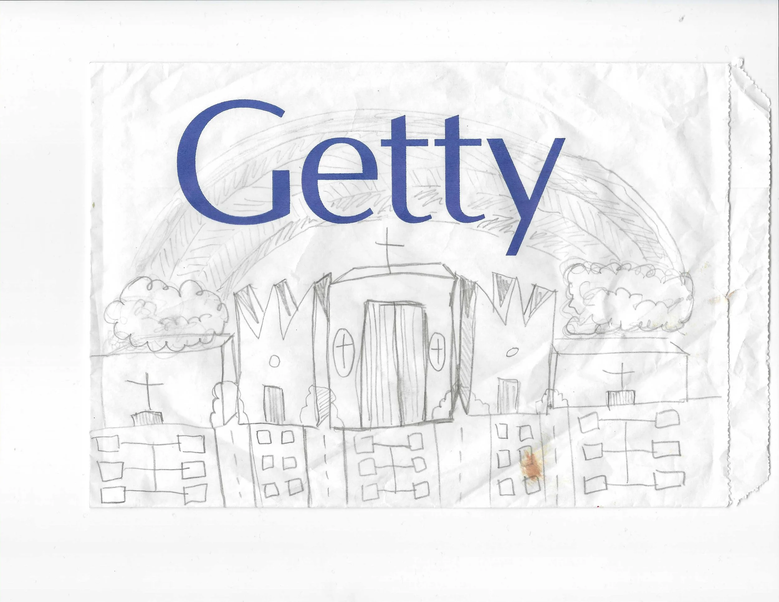 Concrete Chapel on a Getty Museum paper bag