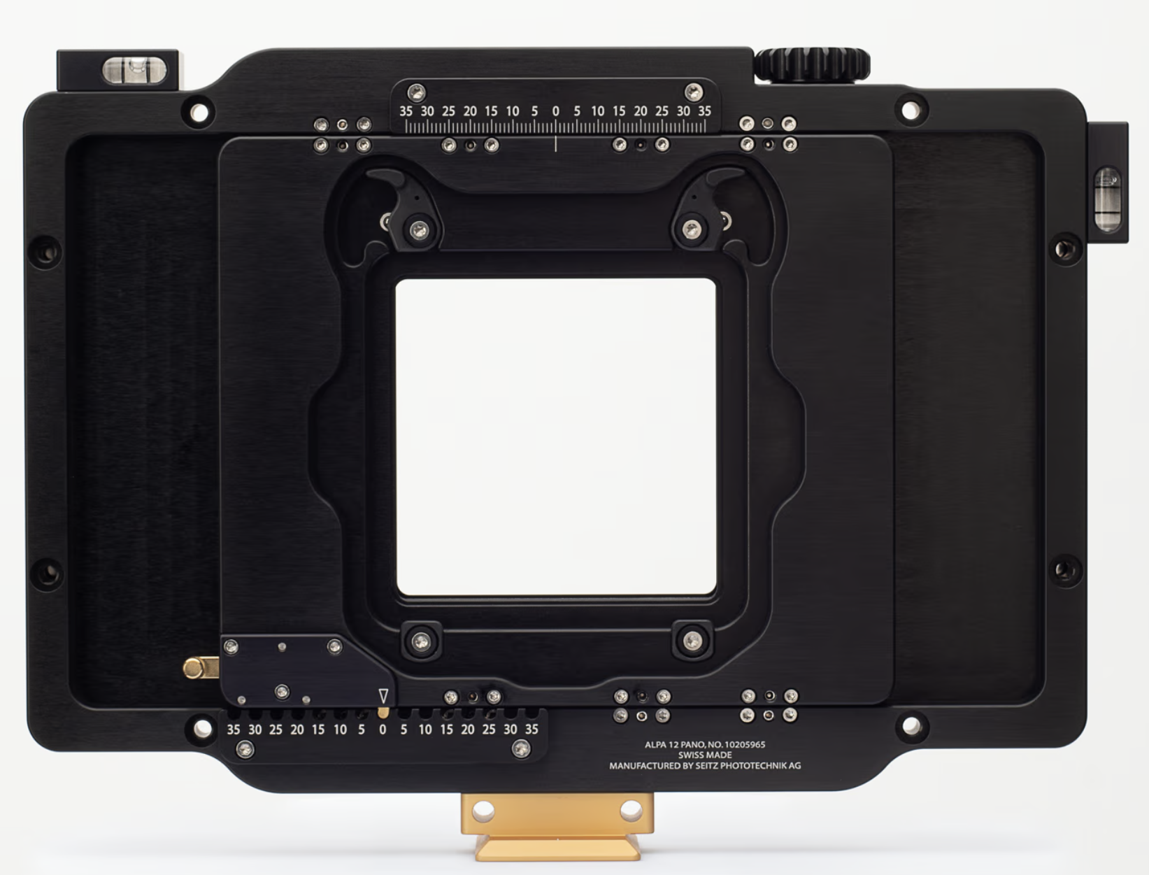 Picture of a technical camera that allows for shifts of 70 mm horizontally and 20 mm vertically
